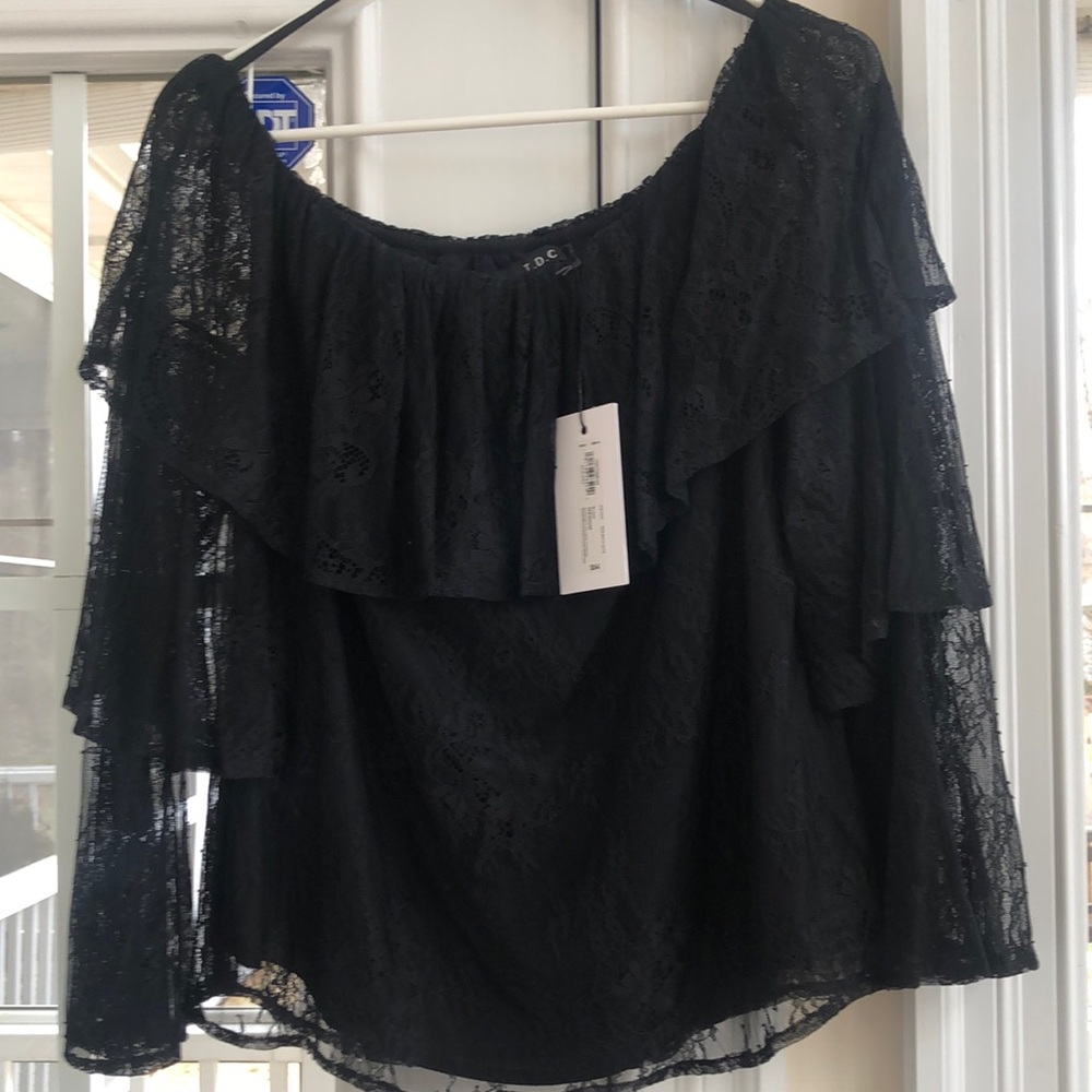 NWT Black lace top